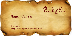 Nagy Örs névjegykártya