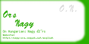 ors nagy business card